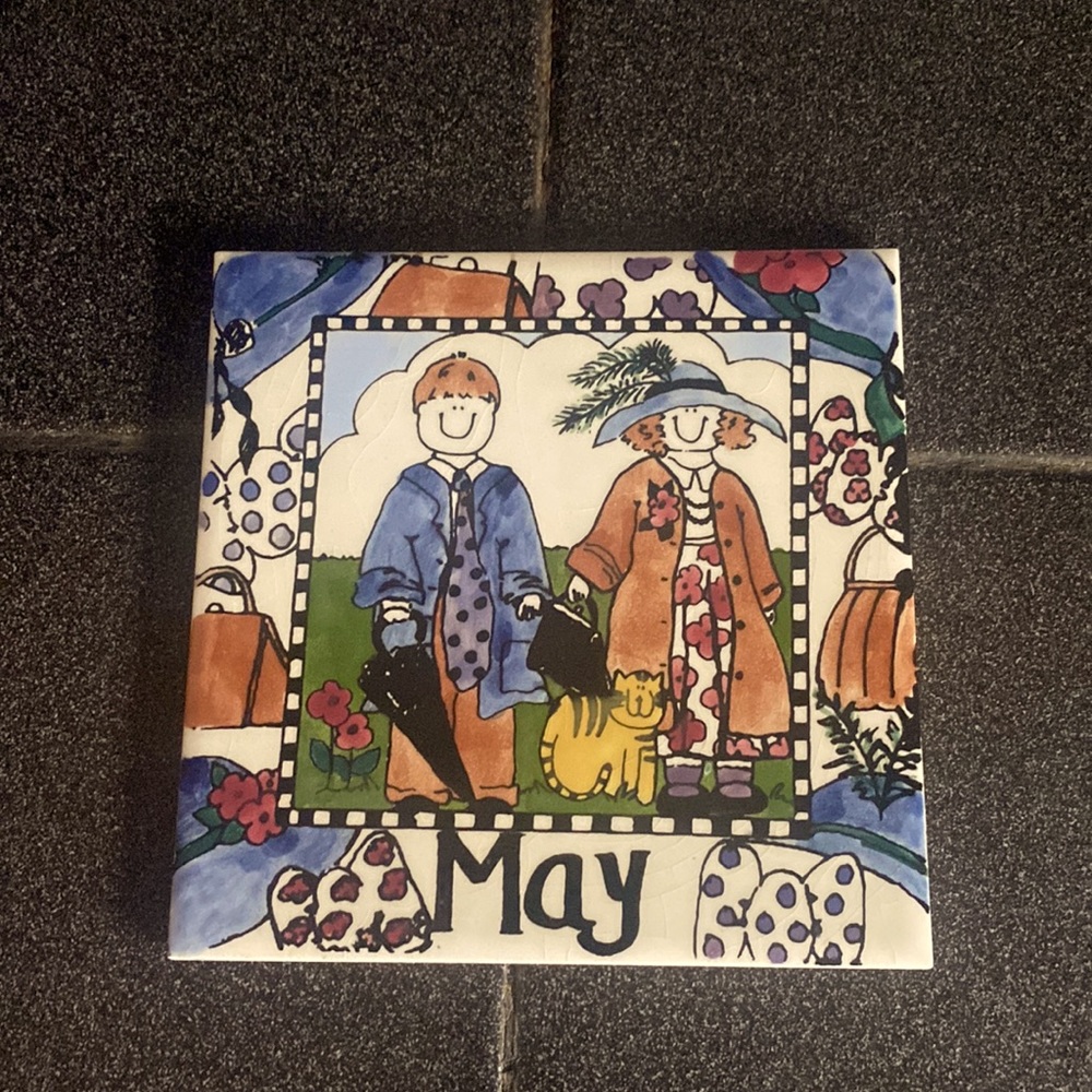 Vintage H& R Johnson Calendar Tile -May